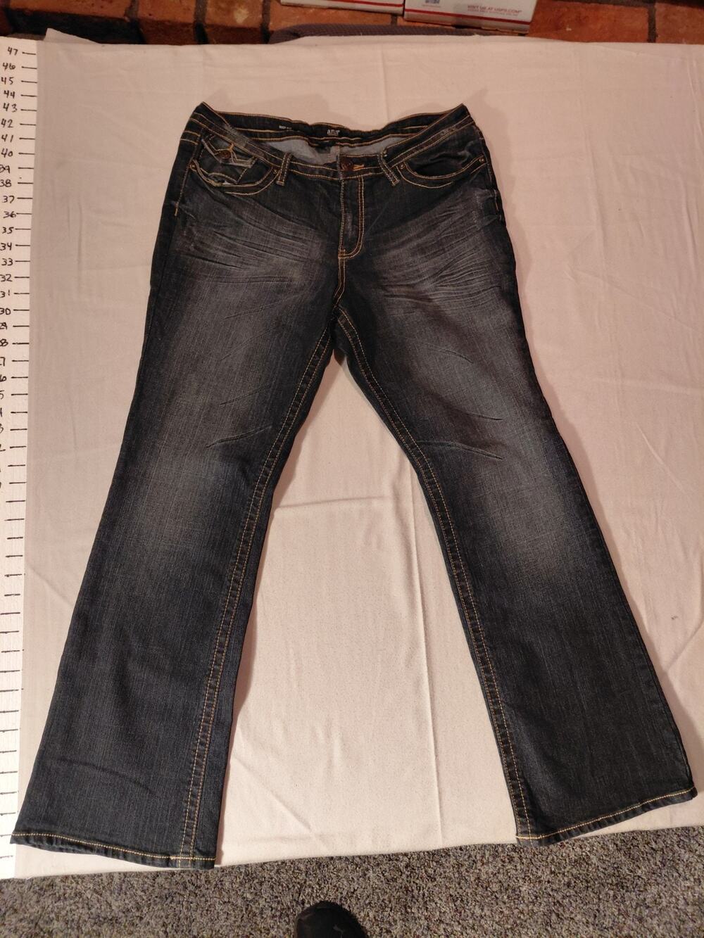 A.n.a Women's Blue Jeans Size 16 Flared Leg Mid Rise Dark Wash